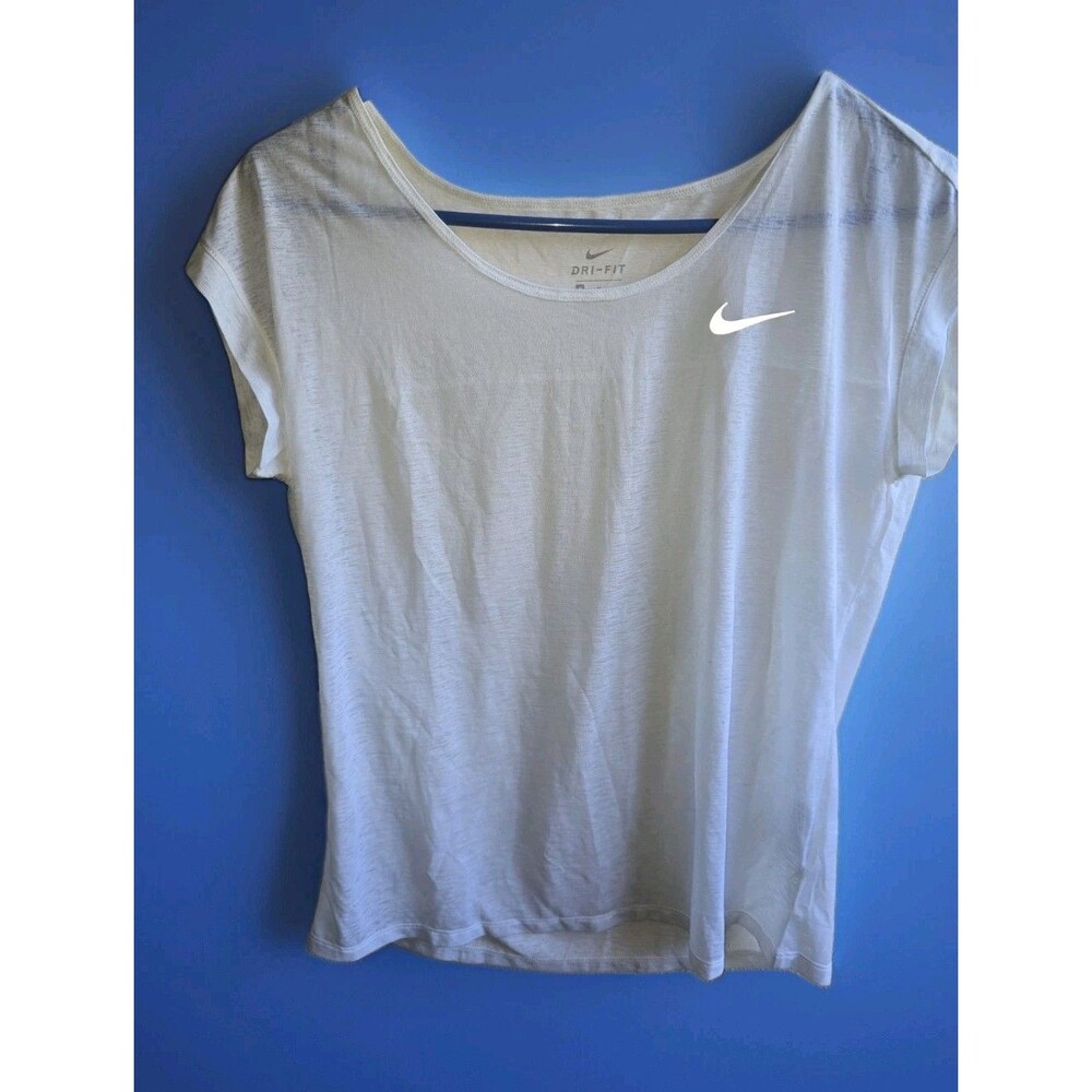Nike Dri-FIT Women’s White Crew Neck Short Sleeve Polyester T-Shirt M